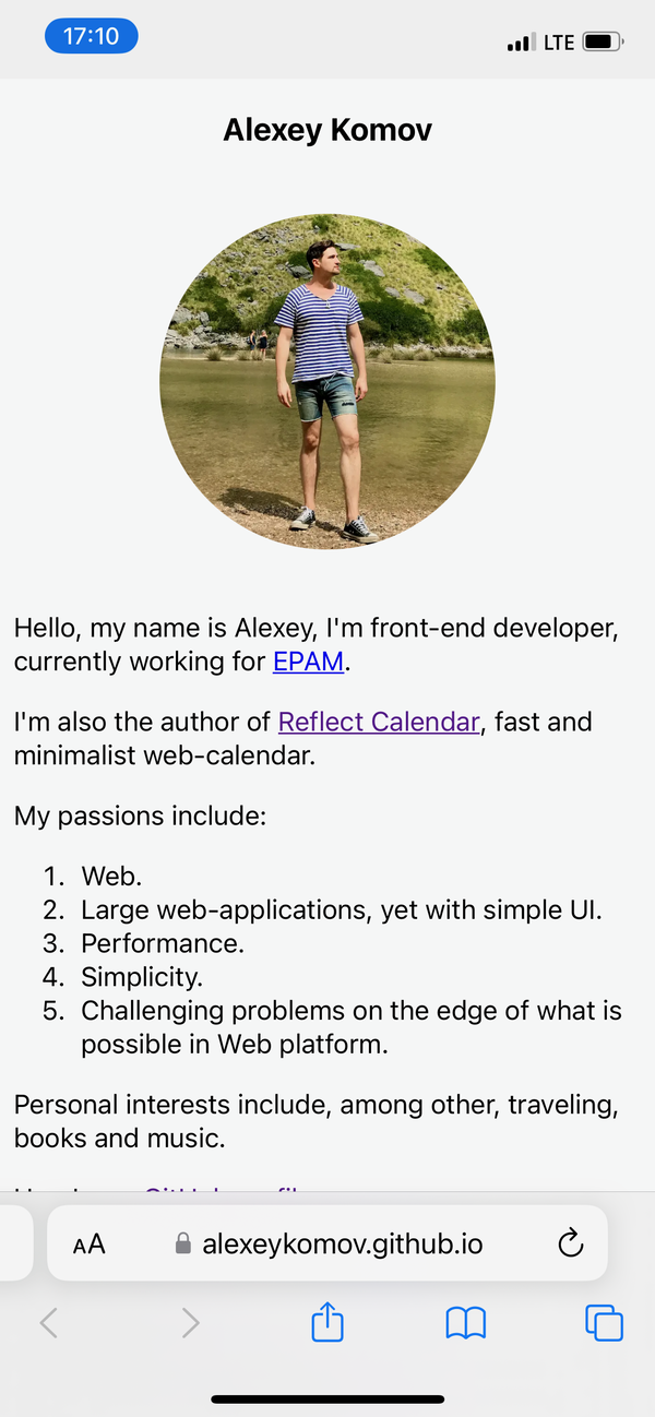 My website as it was
